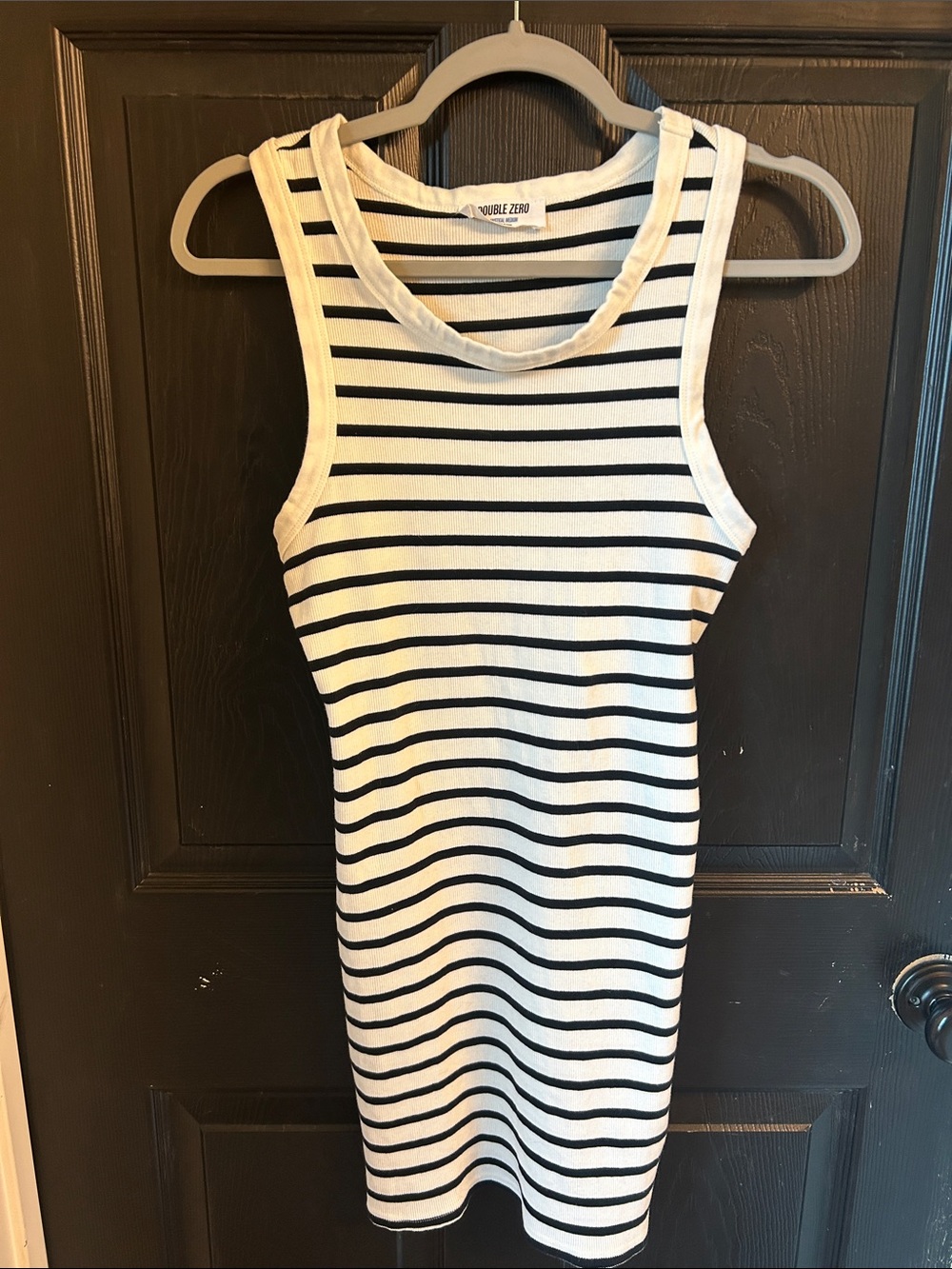 Double Zero Black & White Striped Tank Dress